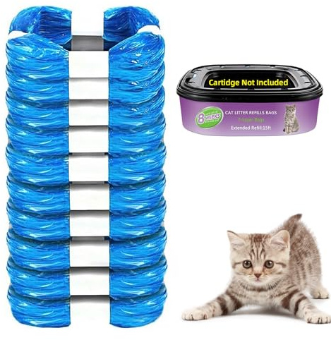10 Pack Cat Litter Refills Scented Bag Compatible With Standard and Plus Disposal Cartridge, Universal Bags (Not Include Cartridge)