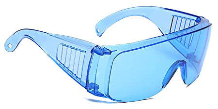 Schutzbrille, Schutzbrille, UV-beständig, Schutzbrille für Werkstatt, Labor und Bau, Blau