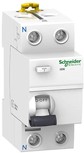 CABLEPELADO Interruptor diferencial IID K, A9R60240, Sensibilidad diferencial: 30 mA, 2 Polos, Tensión nominal de 230 V AC, Frecuencia: 50/60 Hz, norma EN/IEC 61008-1, 40 Amperios