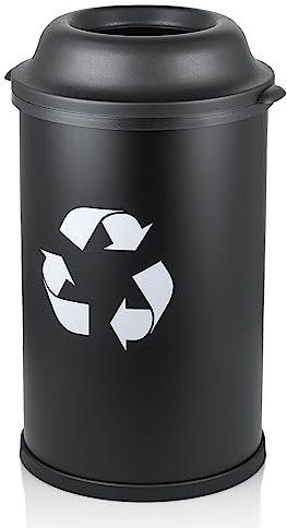 MoNiBloom A47-TB-005-BK Küchenabfalleimer, Stahl, Schwarz