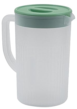 Jarra de Plástico de Gran Capacidad con Tapa, Jarra Fría de Leche de Jugo de 2.7L y Jarra de té Helado Jarra de Agua de Moda Simple para las Necesidades Diarias de Beber en el