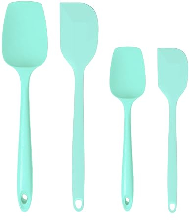 Maryes Patisserie Silicone Spatules de Cuisine Souple Haut Resistance Marises de Cuisine Silicone - Design Sans coutures - Spatule en silicone Haute Température (Bleu)