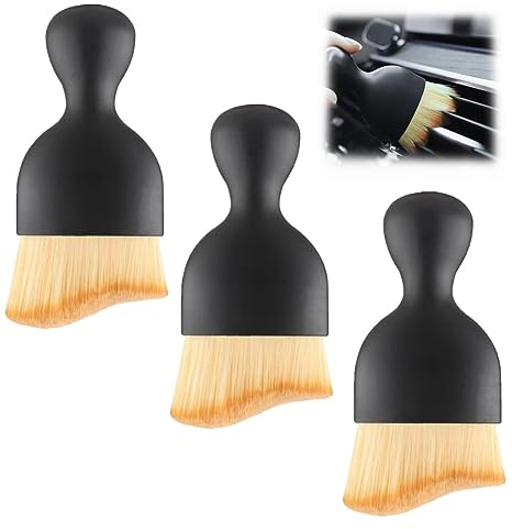 ZKGYUS 3 PCS Cepillo suave para limpieza interior de coche, sin arañazos, paquetes de cepillos de limpieza para coche plumero con cerdas suaves cepillos para quitar el polvo de la salida de aire