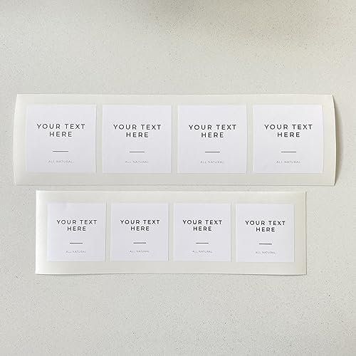 Custom Pantry Labels, White Square Labels for your Own Canisters, Jars, Waterproof, Minimalist Labels for Home Organisation, Label your Herbs & Spices, Tea, Coffee, Sugar