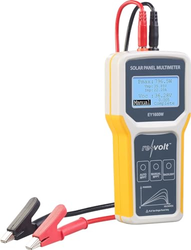 revolt Messgeräte: Digitales Solarpanel-Multimeter, bis 1.600W, 60V, 60A, XL-LCD-Display (Solarpanel-Tester, Testgeräte, Balkonkraftwerk)