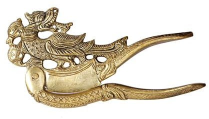 Kartique Pfauen-Nussknacker aus Messing, Sarota für Heimdekoration, goldfarben, Länge 14 cm