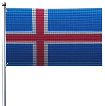 Aliment Flagge von Island, Strickeffekt, 90 x 150 cm, für den Außenbereich, Garten, Dekoration, Banner, Innenbereich, Familie, Urlaub, Mode, Party, Dekoration