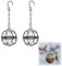 Fat Ball Bird Feeder, Fat Ball Feeder Hanging, Fat Ball Holder 2 PCS Metal Fat Ball Bird Holder with 2 S-Shaped Hooks, Suitable for Outdoor Garden Wildlife Small Birds Sparrows Robins (Black 7cm)