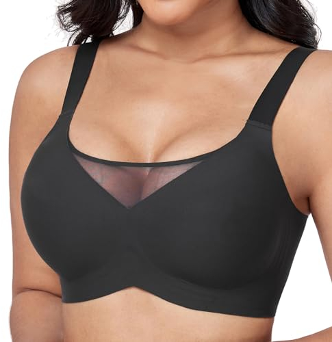 OXYIBRAS Modisch Mesh BH Damen Ohne Bügel Nahtlos Atmungsaktiv Bralette T-Shirt Schlaf-BH Mit Zusätzlicher Verlängerung BKL