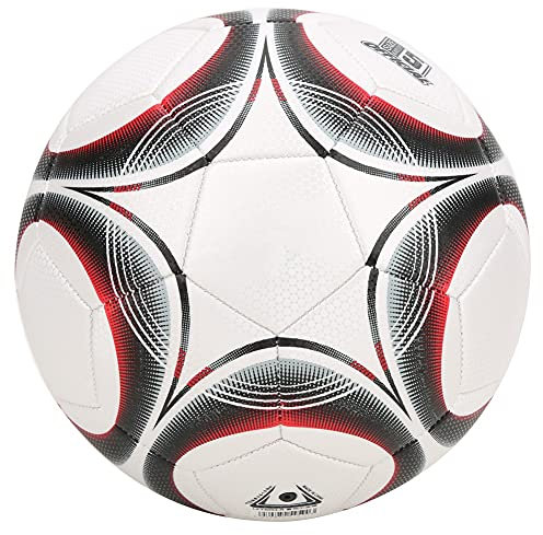 HERCHR Ballon De Football de la Ligue Unisexe Adulte Taille 5 Ballon De Football Professionnel Double Couche Anti-Explosion Entraînement Football Ballon De Football pour Les Jeunes,(Rouge)