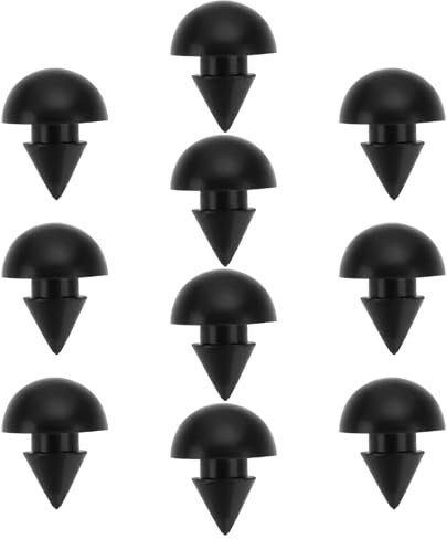 eMagTech 10 Pcs Black High Temperature Resistant Gas Stove Top Range Grate Foot Rubber Bump Stop Applicable for Diameter 4.5mm Motorhome Cooker