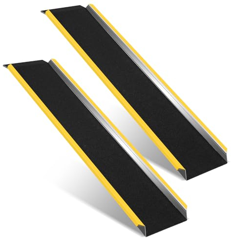 Eulenke 118×33cm Aluminium-Laderampe, Tragbare ATV UTV-Rampe, LKW-Rampe mit Rutschfester Oberfläche, Auto Laderampe für Pickup/Truck/Geländewagen/Anhänger, 1 Paar, bis 600 kg