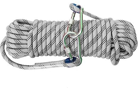 Kletterseil, 12 mm statisches Nylon-Kletterseil, 10–70 m, Abseilseil, Rettungsseil, Bootsseil, Anker- und Dockleinen, Baumpfleger, Baumklettern, Fällseil, Takelageleine (Farbe: Rot, Größe: 20 m x 12 m