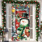 Weihnachten Banner, Weihnachten Tür Abdeckung Dekoration, Schneemann Banner Dekoration, 185 x 90cm