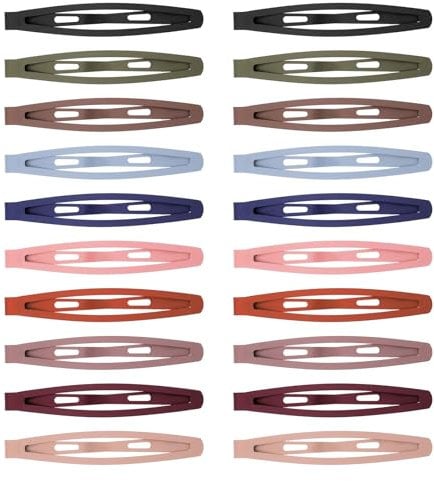 Giantree 20 Pcs Snap Hair Clips for Women, Metal Hair Barrettes Non-Slip 2.5 Hair Snap Clips for Women Thick and Thin Fine Hair (10 colors)