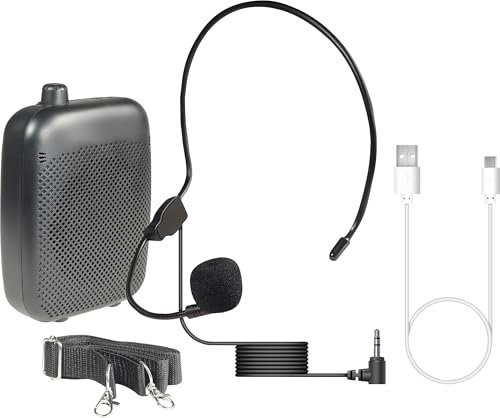 E-audio Headset Microphone Voice Amplifier System. With Headset, USB Charging, Belt Pack, Powerfull Speaker Amplifier, Talking, Presentation, Karaoke, Singing