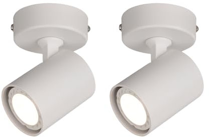 Zedelmaier Deckenlampe 2 Stück Deckenleuchte Deckenstrahler 1 Flammig LED GU10 Rund Deckenspot für Wohnzimmer Schlafzimmer Arbeitszimmer Flur kinderzimmer lampe decke Küche ohne Leuchtmittel Weiß