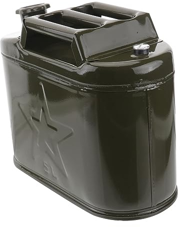 OSOLADY Tanque De Combustible Portátil De Barril De Gasolina De Hierro Verde Barril Asa Para Uso Exterior Para Coche y Almacenamiento De Líquido