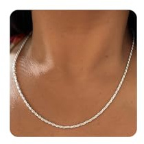 VEEDOFA Catene in Argento Sterling 925 per Donne Ragazze, Collana Corda Ipoallergenica, Collani Lunghi Leggeri per Donne, Catene Argento Sterling 2mm Sottili per Pendente, Gioielli Regali