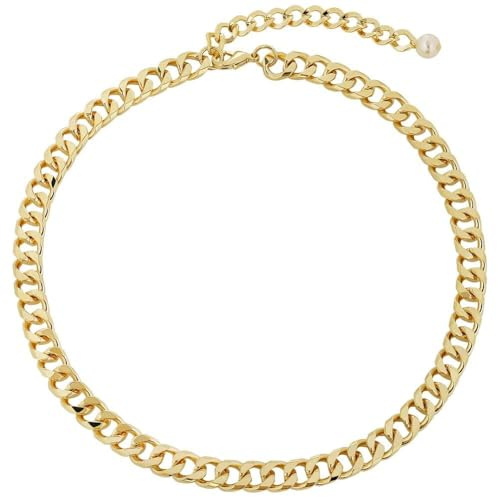 HolidayQbee Goldkette Damen Elegante Cuban Link Kette für Damen aus Gold, Hypoallergen, Langlebig, Ideales für Besondere Anlässe & Tägliches Tragen