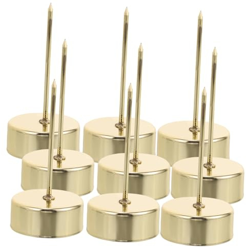 Healifty Bougeoirs De Fête en Métal Pique 7 Cm Et Coupelle 4,2 Cm, Porte-Bougie Doré, Lot de 12, Décoration De Noël De Table, Supports De Bougie pour Sapin, Ambiance Festive