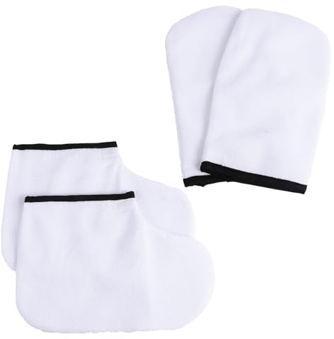 Anneome 4stücke Paraffin Wachshandschuhe und Socken Hände und Füße Wiederverwendbar für Heißwachstherapie und Spa-anwendungen