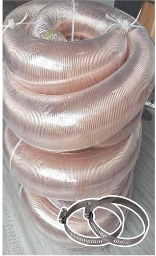 Absaugschlauch PU-Staubabsaugschlauch, Hochleistungs-Staubabsaugschlauch, flexibler, transparenter Staubsaugerschlauch, Rauchabsaugschlauch(L 1m(3.3 ft),Dia 55MM (2.2 Inch))