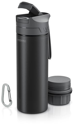 Arendo - Profi Outdoor Wasserfilter Flasche - 500 ml Trinkflasche – 2000 Liter Filterkapazität – filtert bis zu 99,99% der Viren Bakterien – entfernt Mikroplastik Chemikalien Schwermetalle