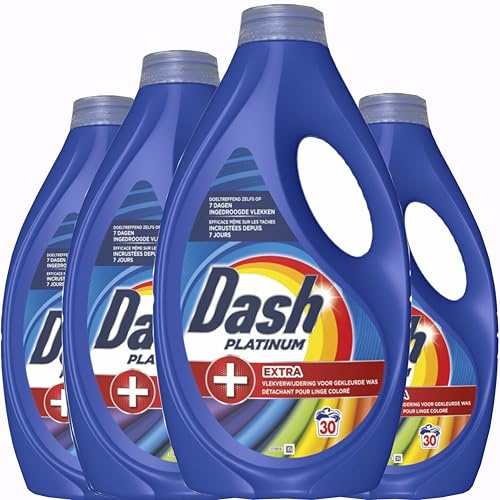 Dash Platinum Flüssigwaschmittel + Extra Fleckenentfernung - 120 Wäschen (4x30)