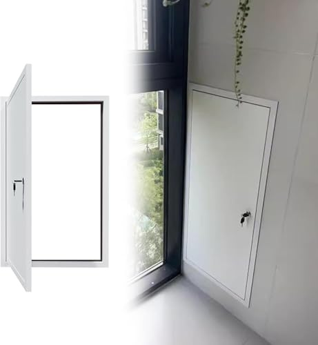 SXEVZOO Kleine Metall-Revisionsklappe mit Schloss, 40 * 40/45 * 50/55 * 70cm Revision Wartungstür für Wasserzähler, Badewanne, Schaltkästen, Verkabelung, Schläuche(White,40x100cm)
