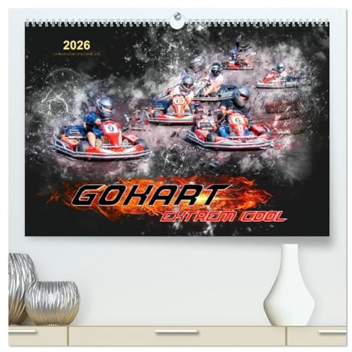 GoKart - extrem cool (hochwertiger Premium Wandkalender 2026 DIN A2 quer), Kunstdruck in Hochglanz: Kartfahren - Action und Spaß in spektakulären Bildern. (CALVENDO Sport)