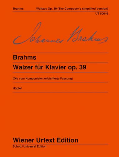 Walzer: (vom Komponisten erleichterte Fassung). op. 39. Klavier. (Wiener Urtext Edition)