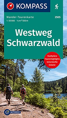 KOMPASS Wander-Tourenkarte Westweg Schwarzwald 1:50.000: Leporello Karte, reiß- und wetterfest