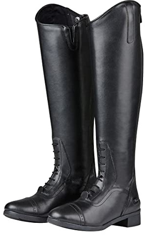 Saxon Syntovia Field Long Riding Boots UK 6 Short Wide Black