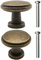 FUXXER 2x Antike Möbel-Griffe, Schubladen-Knöpfe, Landhaus Vintage Design Bronze Messing Küche Buffet, 26 x 21mm 2er Set inklusive Schrauben