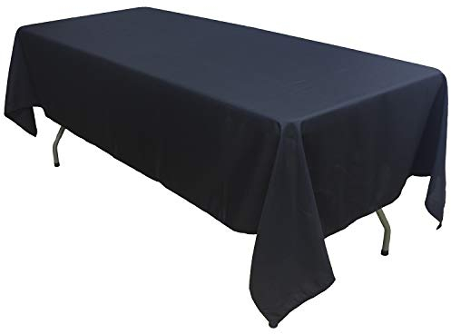 KaitatsuSen Rechteckige Tischdecke aus Polyesterstoff, Schwarz, 150x300cm