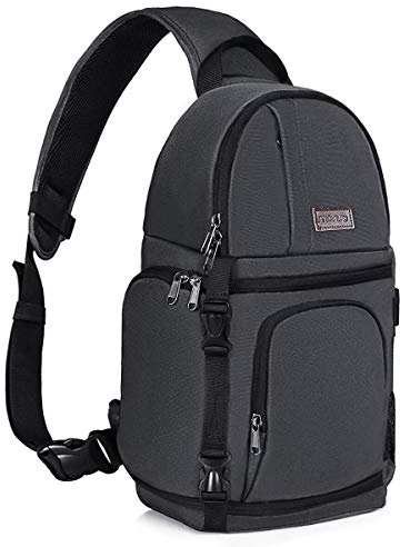 MOSISO Camera Sling Bag, DSLR/SLR/Mirrorless Camera Backpack Case Shockproof Photography Backpack with Tripod Holder & Removable Modular Inserts Compatible with Canon/Nikon/Sony/Fuji, Space Gray
