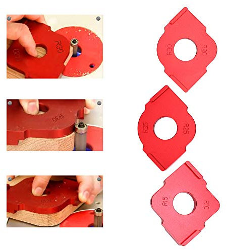 Radius Jig Router Templates Set, R10 -R35 Radius Quick-Jig Router Bit Plantillas de para carpintería, localizador rápido de medio filete, aleación de aluminio