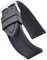 STUNNING SELECTION Soft and smooth sporty stitched silicone waterproof watch band with quick release - Soft rubber black watch strap 22mm - blue stitching
