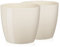 Tymar Pot de Fleurs, Pot de Plantes en Plastique, Lot de 2, Forme Ronde, Cache-Pot (Écru, ø 7,5 cm)
