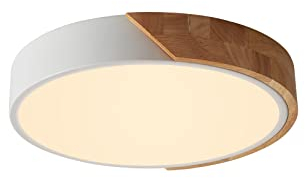 LuFun LED Holz Deckenleuchten,dünne flache moderne Unterputzleuchte,Deckenbeleuchtung Lampen für Esszimmer Flur Wohnzimmer Küche Schlafzimmer,Ø30cm*5cm,24W,Warmweiß,3000K