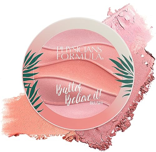 Physicians Formula, Butter Believe It! Rouge, mehrfarbiges Creme-Rouge mit aufbaubarer Formel für natürliche Looks, mit Murumuru Butter, Cupuacu Butter und Tucuma Butter, Pink Sands