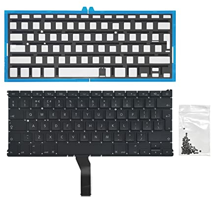ICTION New UK Keyboard with keyboard backlight+ screws Replacement QWERTY for MacBook Air 13 A1369 A1466 Keyboard 2011 2012 2013 2014 2015 2016 2017 Year
