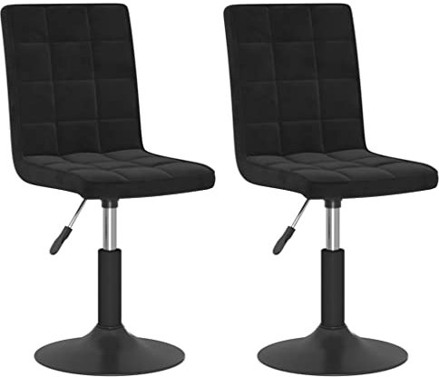 vidaXL 2X Esszimmerstuhl Drehbar Höhenverstellbar Küchenstuhl Drehstuhl Essstuhl Polsterstuhl Lehnstuhl Wohnzimmerstuhl Stuhl Stühle Schwarz Samt