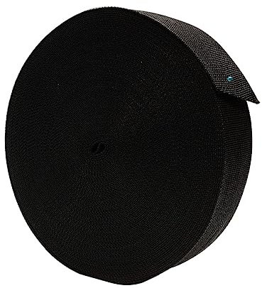 25 Métre Ruban de Sangle en Nylon, Sangle de Sac, Ruban de Sac à Dos, 16 Couleurs/5 mesures, Travaux Manuels, Craft, Bagage, Ceinture, Sangle de Sac à Dos de Voyage, (Noir 332, 25 mm)