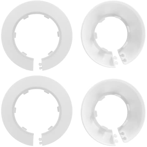 Unlorspy 4 Stück 50 mm Kunststoff-Heizkörper-Rosette, weiße Wasserrohr-Abdeckung, Rohrabdeckung, Dekoration, passend für 50 mm Außendurchmesser, Wandrohr-Dekoration
