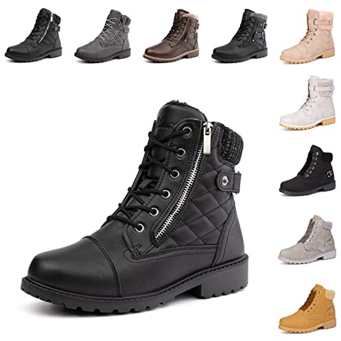 Stivali Invernali Donna Stivaletti Neve Caldo Foderato Stivali Tacco Eleganti Antiscivolo Scarpe da Neve Donna Nero Marrone Grigio Rose EU 41