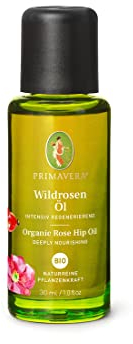 PRIMAVERA Pflegeöl Wildrosenöl bio 30 ml – naturreine Pflanzenkraft – Glasflasche – Aromaöl, Körperöl, Naturkosmetik - intensiv regenerierend, glättend, feuchtigkeitsspendend – vegan