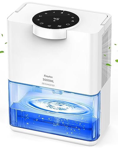 EasyAcc Electric Dehumidifier, 3000 ml, Quiet Room Dehumidifier, Portable Air Purifier [3 Dehumidification Modes/ECO/With LCD Touch Display/48H Timer/Car Defrosting] for Drying Clothes, Bedroom