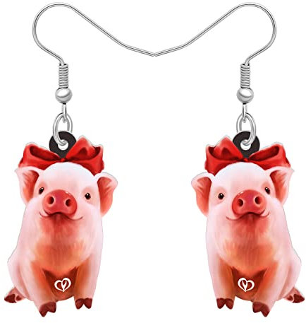 LONYOO Acryl Rosa Schwein Ohrringe baumeln niedlich Schwein Schmuck für Mädchen Frauen Schwein Geschenke (Rosa 440)